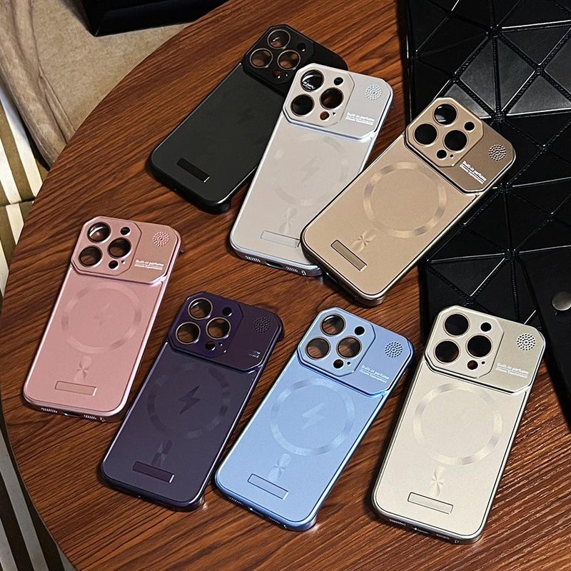 For Iphone 13 Pro Max Frameless Aromatherapy Magsafe Magnetic Pc Phone Case(Gold) - Image 2