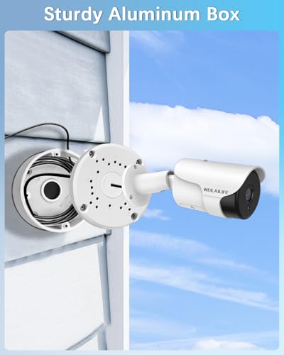 WEILAILIFE 【Only Compatible with Bullet Cameras】 Universal Bullet Security Camera Mount Bracket Hide Cable, Metal Electric Enclosure, Waterproof Outdoor Camera Cover, Base Junction Box for CCTV Cams (8 Pack) - Image 2