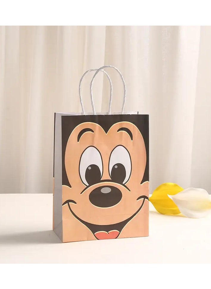 Generic 5 pcs Disney Mickey & Minnie Mouse Kraft Paper Gift Bags, Foldable Party Favor Bags for Birthday, Party Decorations, Treats & Small Gifts - Mixed Color  - Image 2
