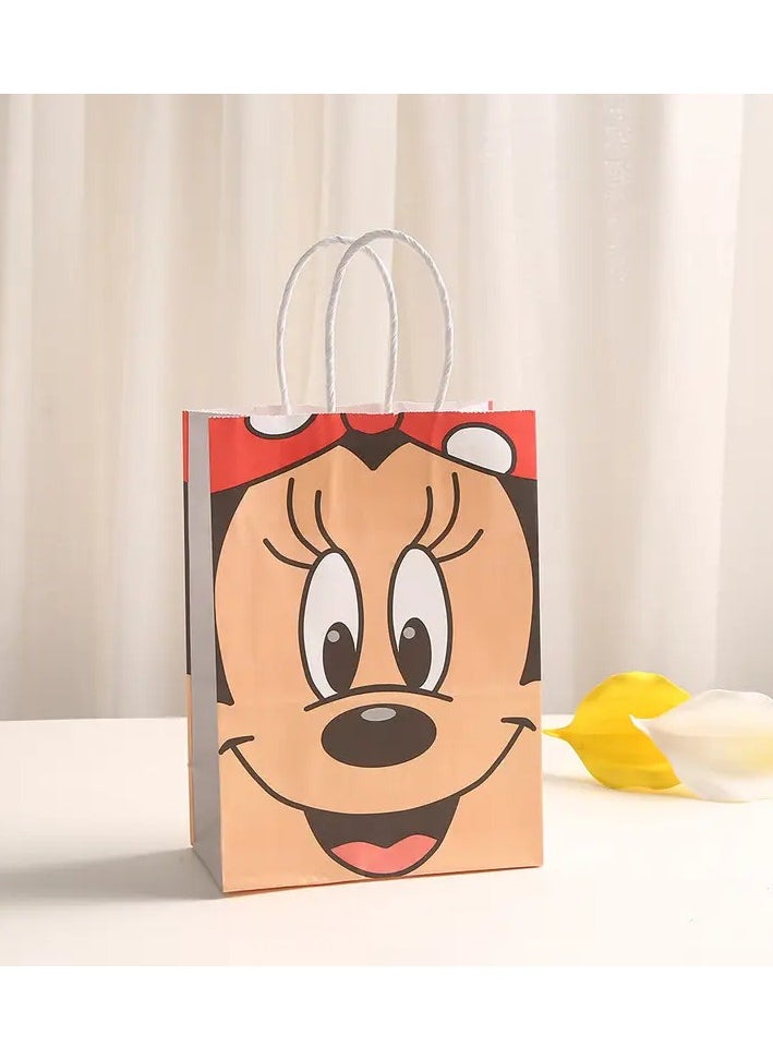 Generic 5 pcs Disney Mickey & Minnie Mouse Kraft Paper Gift Bags, Foldable Party Favor Bags for Birthday, Party Decorations, Treats & Small Gifts - Mixed Color  - Image 3