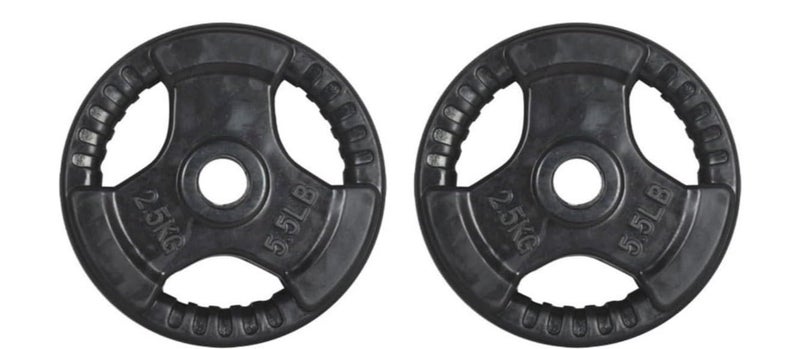 Standard Weight Plate for Dumbbell and Barbell 2.5kg ,pair - Premium Quality Weighted Rubber Coated Plates Gym Equipment Accessories Body Building, Weightlifting, Fitness & Sports - Image 1