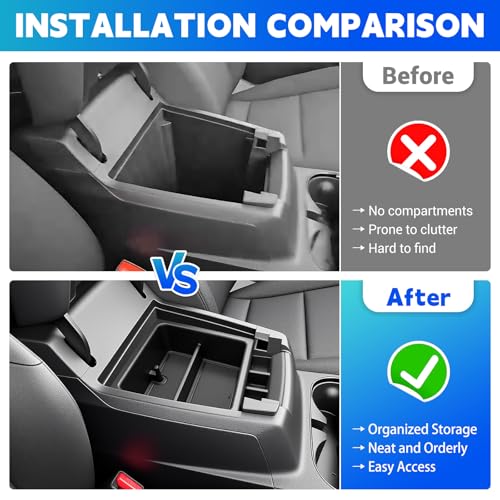 Titibett Console Organizer Fits for 20232026 Chevy Colorado GMC Canyon Center Console Tray Compatible with Colorado Canyon Accessories Armrest Storage Box - Image 3
