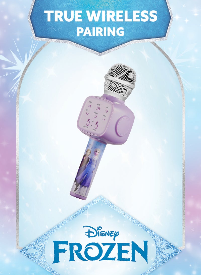 Volkano Disney Frozen Bluetooth Wireless Microphone – Portable Karaoke Mic with Echo Effect, TWS Pairing, AUX & Micro SD Card Support - Image 5