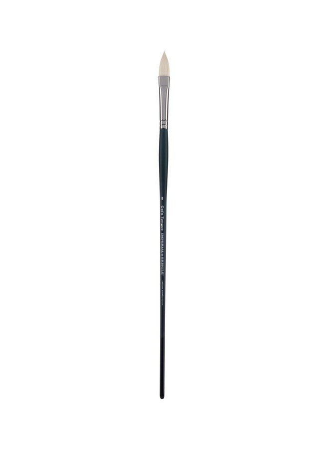 Creative Mark Imperial Professional Chungking Hog Bristle Brush - Cat's Tounge # 8, Handmade Long Handle Oil Paint Brushes for Artists, Nickel-Plated Brass Ferrules, Stiff Yet Soft Natural Bristles - Image 1
