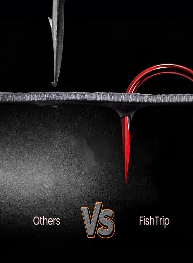 FishTrip Fishing Treble Hooks Red, 25pcs Triple Hooks High Carbon Steel Brabed Sharp,Replacement Fishing Hooks on Hard Lures for Freshwater Saltwater Size 14 - Image 4