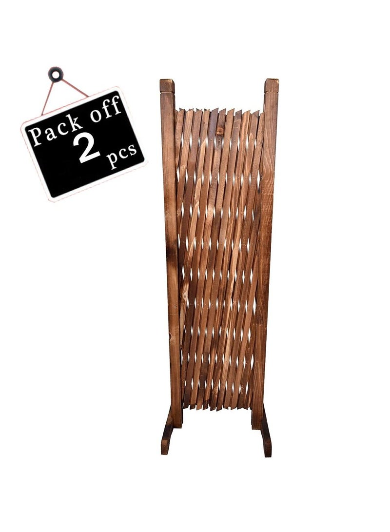 Wooden Fence Free Standing Trellis Picket Fence 2pcs - Image 2