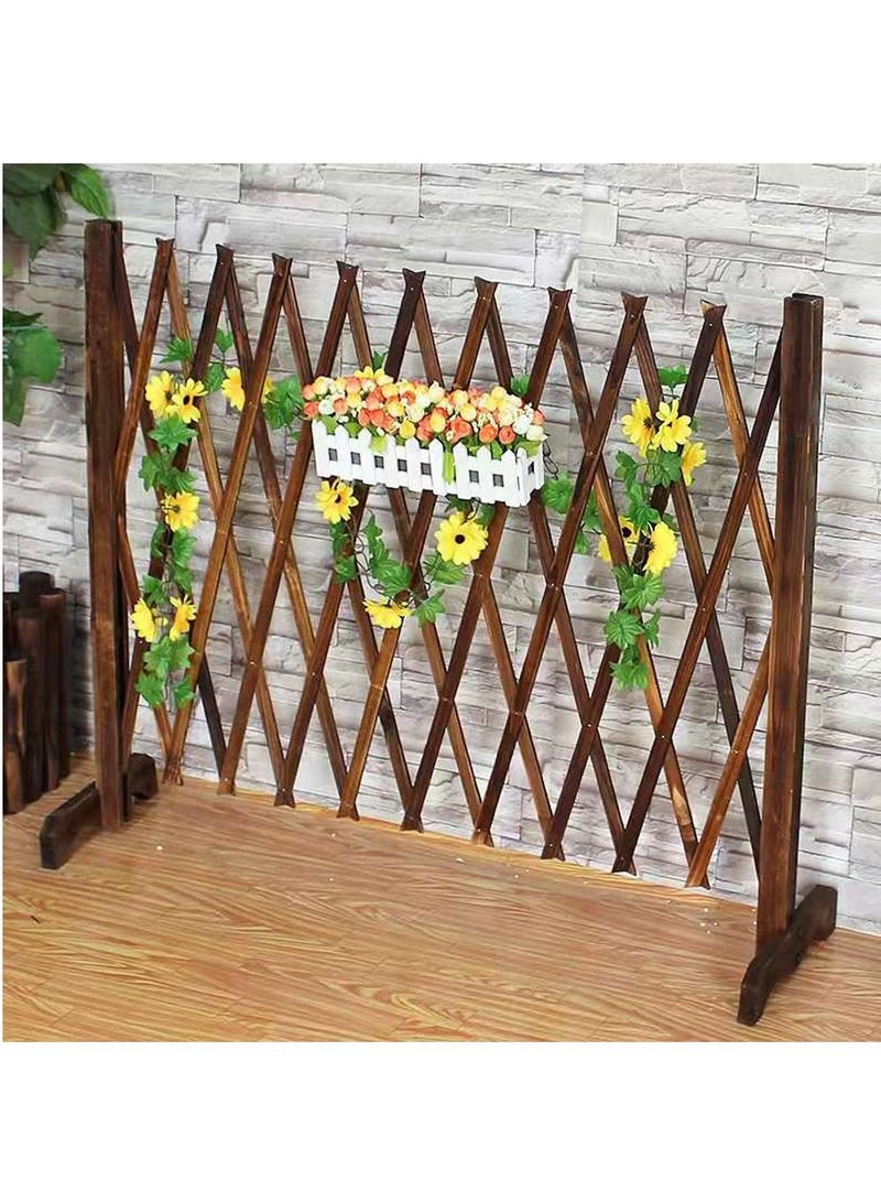 Wooden Fence Free Standing Trellis Picket Fence 2pcs - Image 3