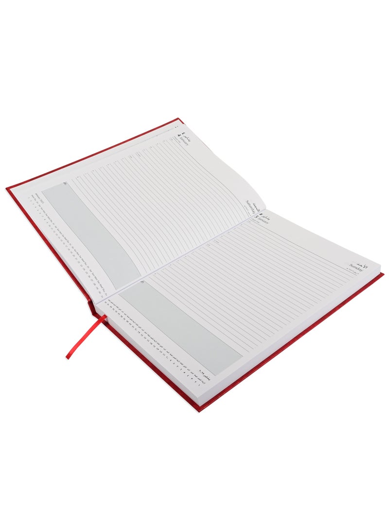 FIS FIS Diary 2025 (Arabic/English) Red, A4 - FSDI41AE25RE  - Image 2