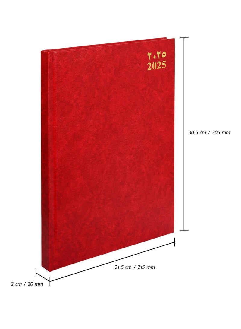 FIS FIS Diary 2025 (Arabic/English) Red, A4 - FSDI41AE25RE  - Image 4