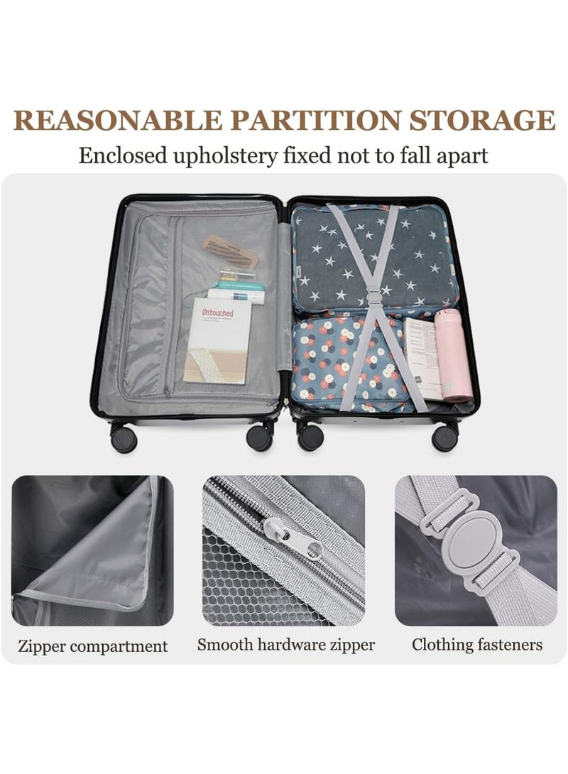 OHAHO Silver 4 Piece Luggage Set (14/20/24/28 Inch) Hardshell Suitcase Set with 360° Spinner Wheels PC+ABS Durable Lightweight Travel Luggage Sets for Men & Women Best - Image 5