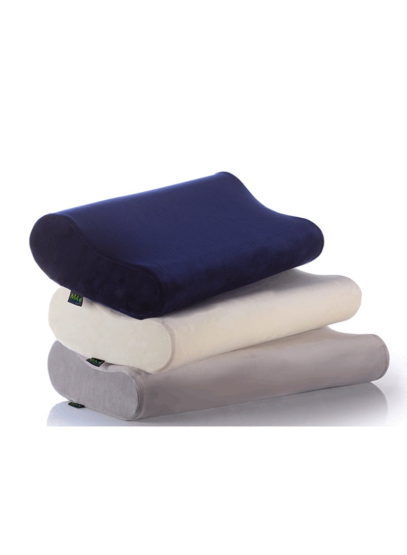 ماكس كمفورت وسادة طبيه مريحه للحصول علي نوم هادئ وعميق , وساده سرير للعلاج آلم الرقبه والعمود الفقري . لون كحلي - Image 4