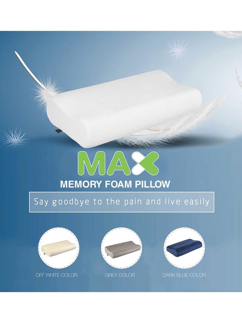 ماكس كمفورت وسادة طبيه مريحه للحصول علي نوم هادئ وعميق , وساده سرير للعلاج آلم الرقبه والعمود الفقري . لون كحلي - Image 5