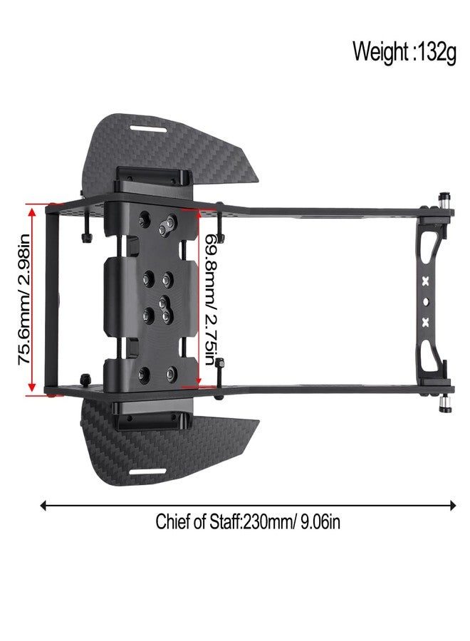 VNUHV High Clearance Carbon Fiber LCG Chassis Kit with Transmission Shocks Absorbers for 1/10 RC Crawler Cheater Rigs SCX10 II (Chassis Kit) - Image 3