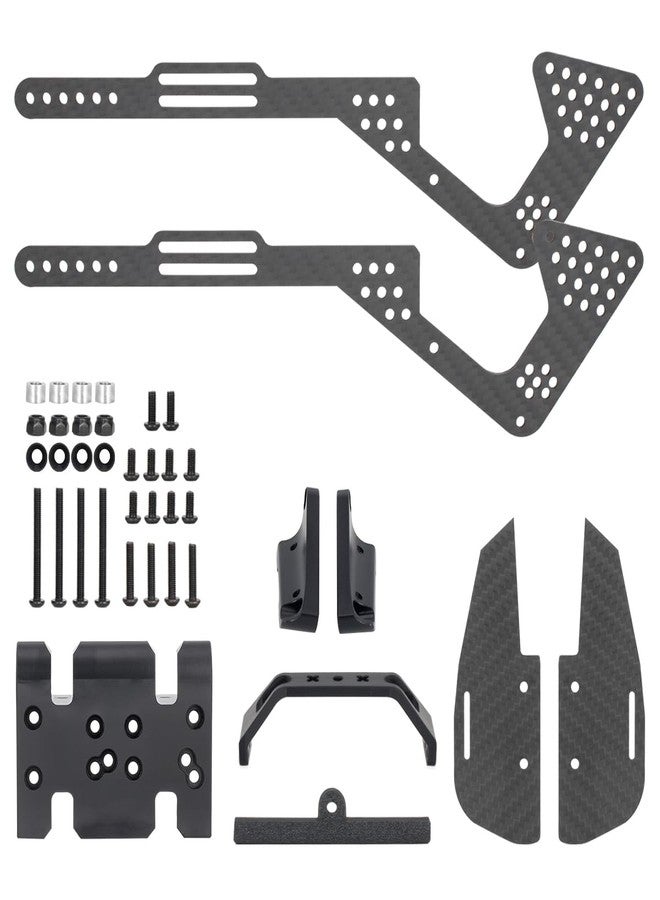 VNUHV High Clearance Carbon Fiber LCG Chassis Kit with Transmission Shocks Absorbers for 1/10 RC Crawler Cheater Rigs SCX10 II (Chassis Kit) - Image 2