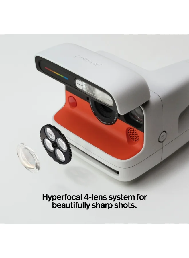 Polaroid Flip Instant Film Camera Starter Set | Iconic Flip Design, Sonar Autofocus, Bluetooth App Control, Hyperfocal 4-Lens System, Built-in Powerful Flash | Includes 8 Exposures Color i-Type Film - White