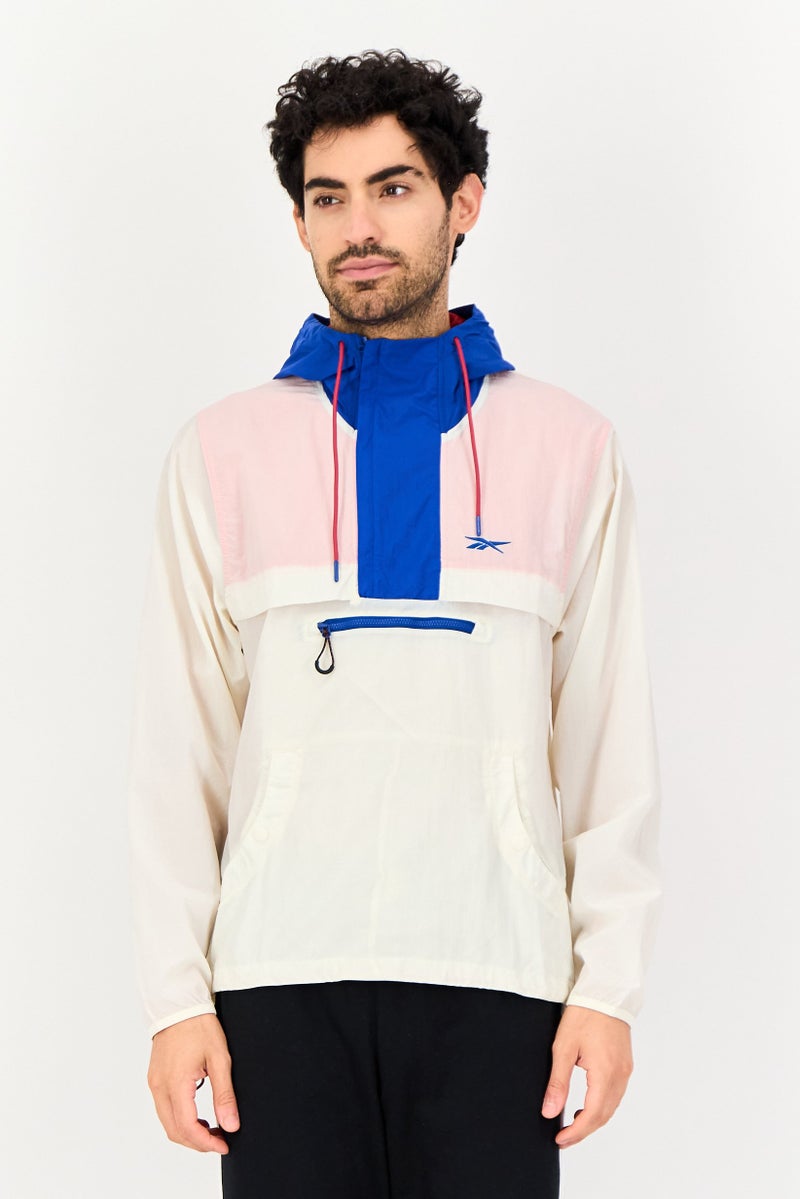 Reebok Men Embroidered Logo Wind Breaker Jacket, Multicolor - Image 1