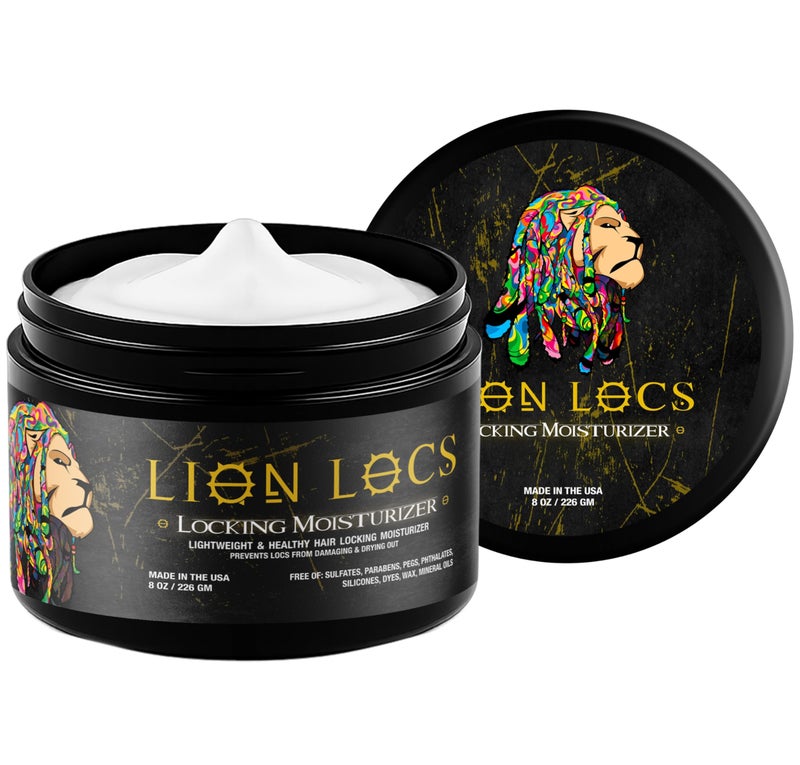 Beard Gains Lion Locs Hair Locking Dreads Moisturizer for Dreadlocks, Locks, Microlocs, Interlocks, Braids, Fauxlocs, Sisterlocks | - Large Container Residue and Build-Up Free (8oz) (Regular) - Image 1