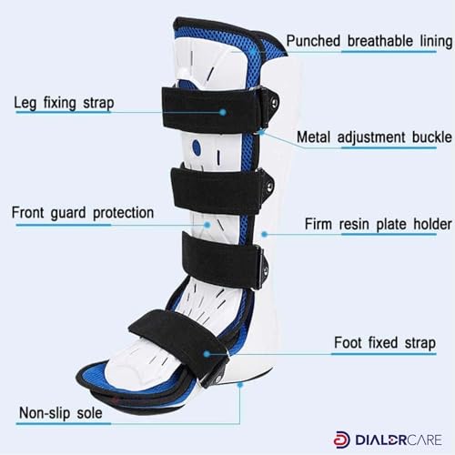 DIALDRCARE Plastic Fixation Fracture Ankle Foot Stabilizer Boot Protector Shoe Sprain Support (White) (L, Right) - Image 3