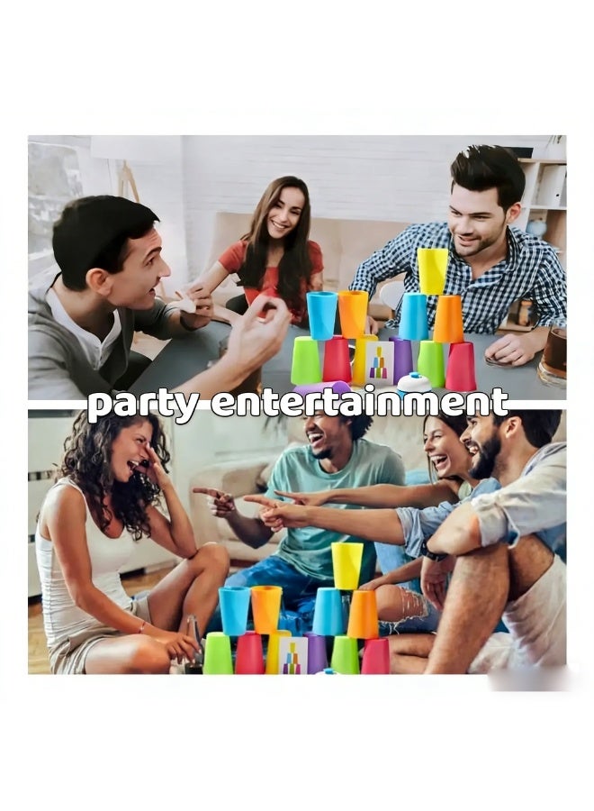 2-Player Stacking Cup Racing Game | Fast-Paced Color Matching Party Toy for Kids 3+ - Image 2