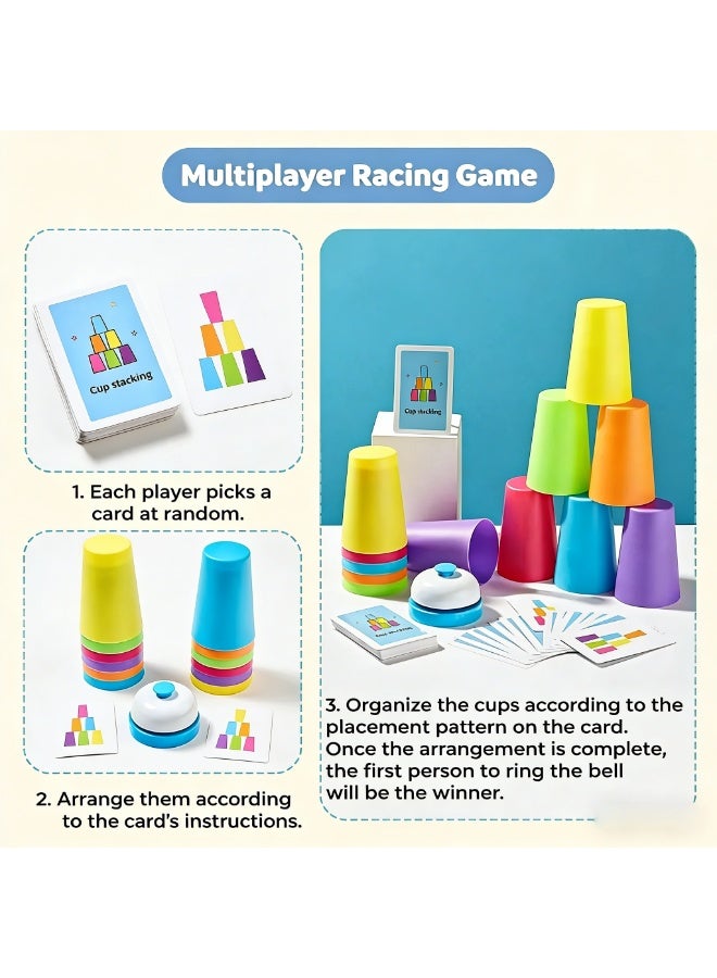 2-Player Stacking Cup Racing Game | Fast-Paced Color Matching Party Toy for Kids 3+ - Image 5
