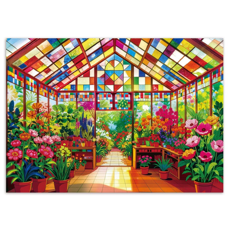 Artipuz 1000 Piece Puzzle for Adults Stained Glass Greenhouse Flower Jigsaw Puzzle 276 x 197in 1000 Pieces Jigsaw Puzzles for Adults Gift for Friends Family Wall Art Home Decor - Image 3