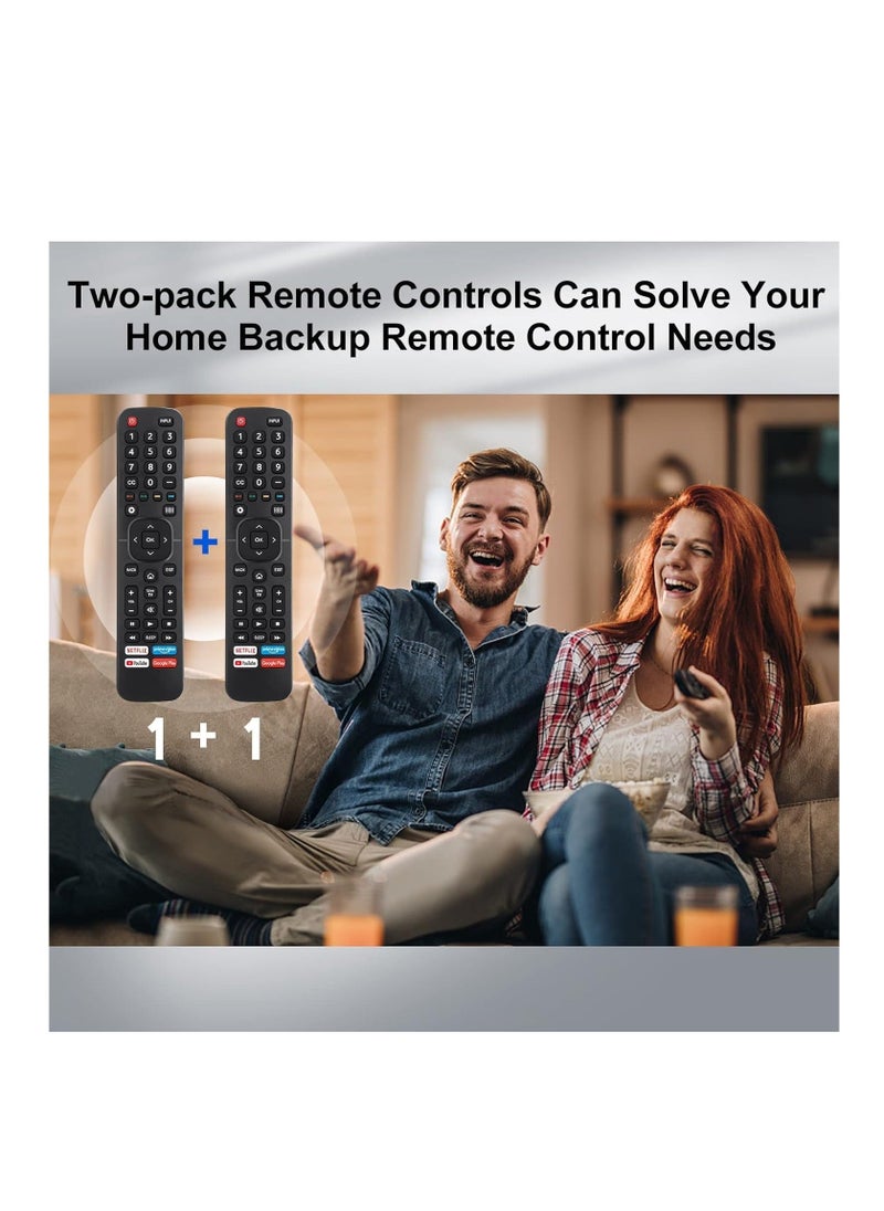 New Universal Remote for All TV Remote, 2 PACK Replacement Control EN2A27 for Smart-TV-Remote, with Netflix, Prime Video, YouTube, Google Play Buttons (PACK OF 2)