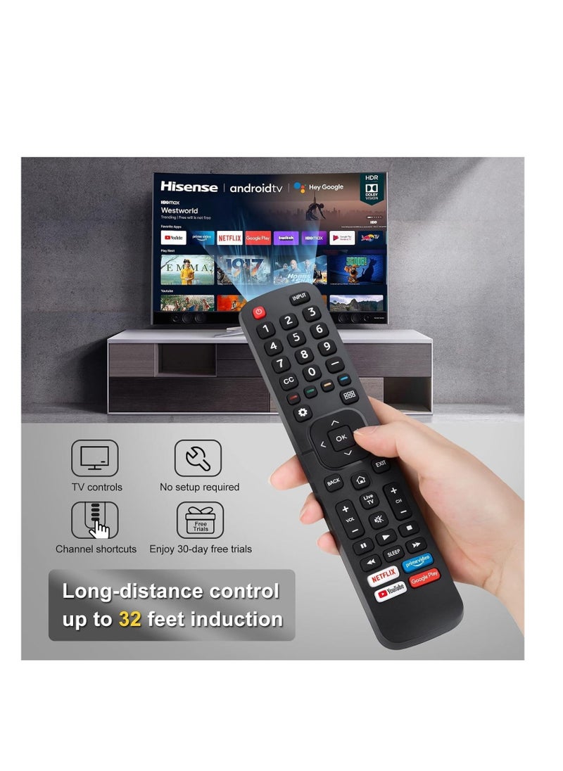 New Universal Remote for All TV Remote, 2 PACK Replacement Control EN2A27 for Smart-TV-Remote, with Netflix, Prime Video, YouTube, Google Play Buttons (PACK OF 2)