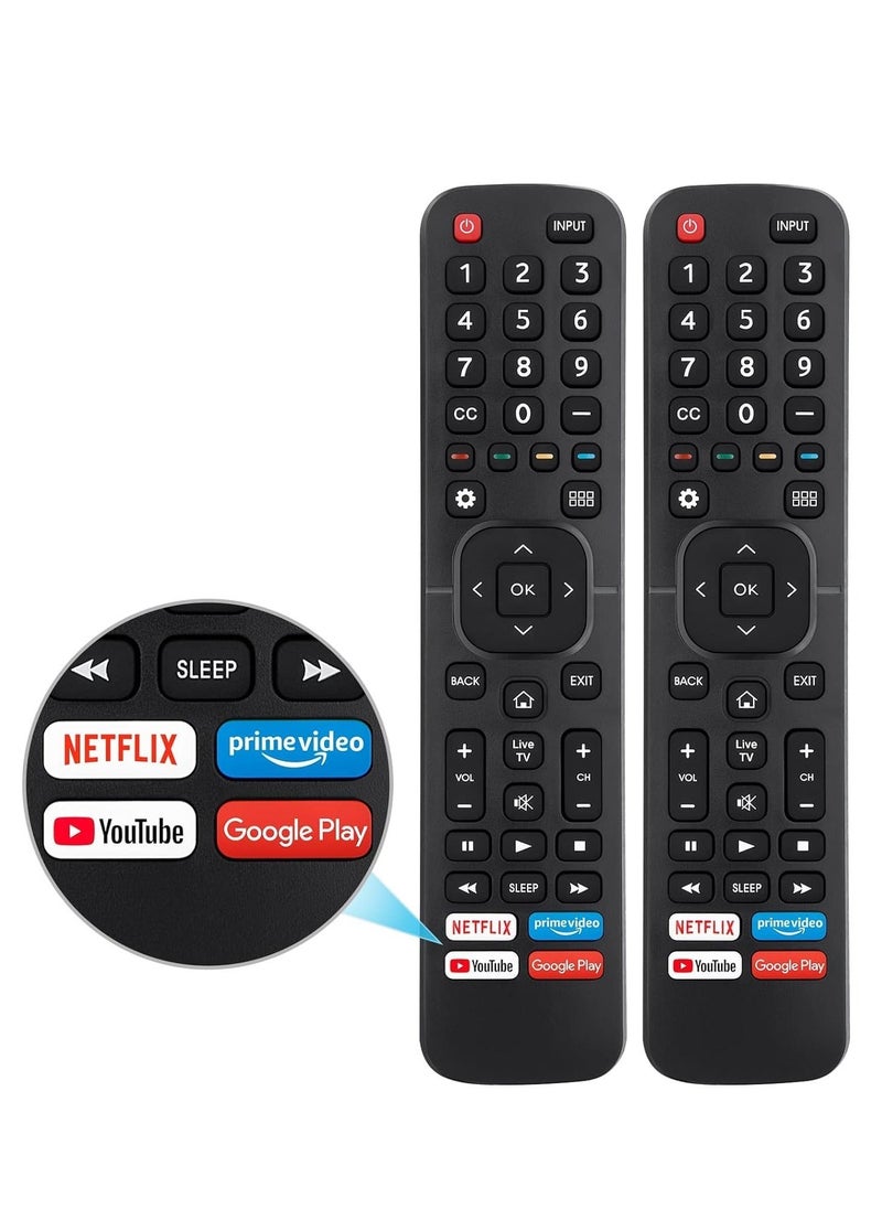 New Universal Remote for All TV Remote, 2 PACK Replacement Control EN2A27 for Smart-TV-Remote, with Netflix, Prime Video, YouTube, Google Play Buttons (PACK OF 2)