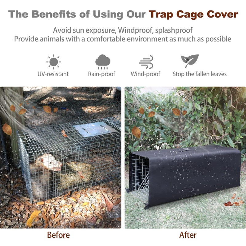 Rockever Live Animal Trap Cage with Cover, Cat Trap for Stray Cats 32 Inch Heavy Duty Folding Skunk Traps with Real Door for Raccoons, Opossums, Groundhogs, Skunks, Feral Cats, Squirrels-(32 x 10 x 12 inches) - Image 5