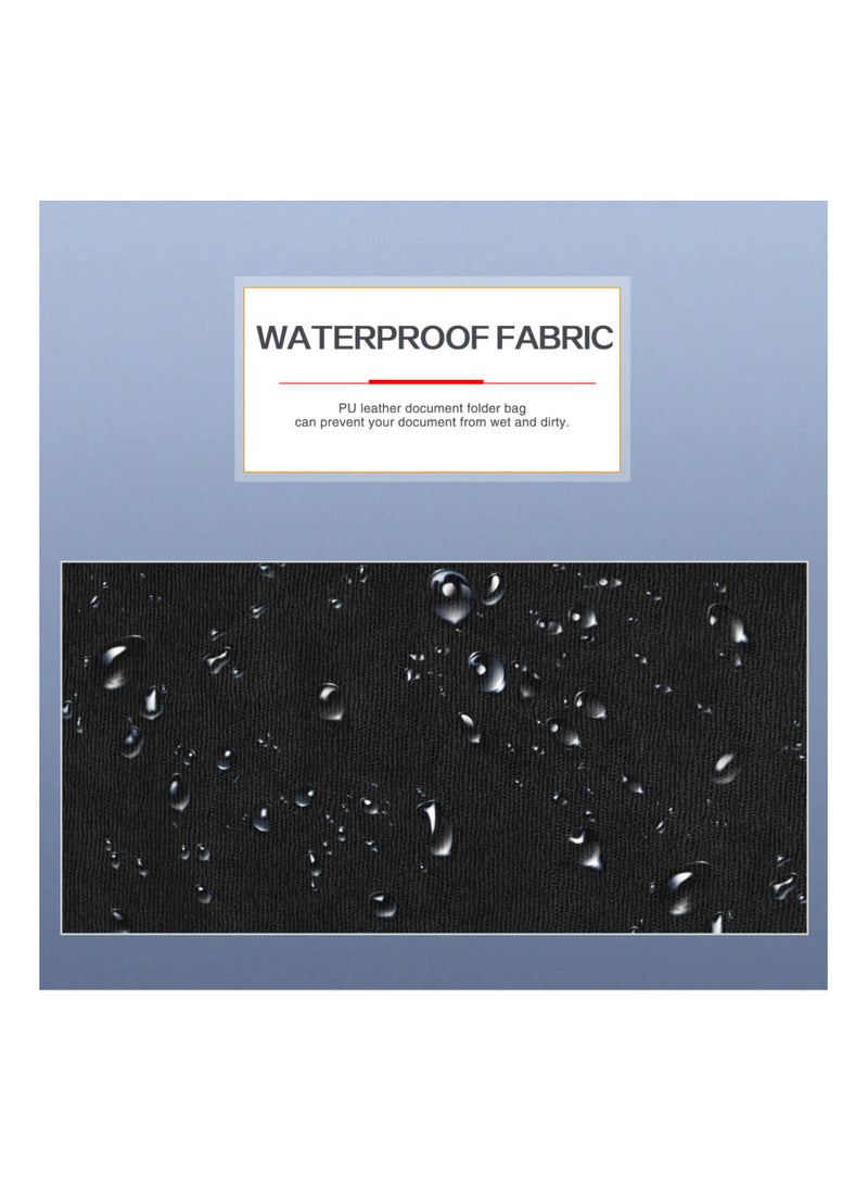 Document File Folder, Waterproof Thin PU Leather A4 Folder, Expanding File Organizer, Portfolio Storage Case, with Snap Closure, Letter Size Envelope File Folder for Receipt, Contract, Pad