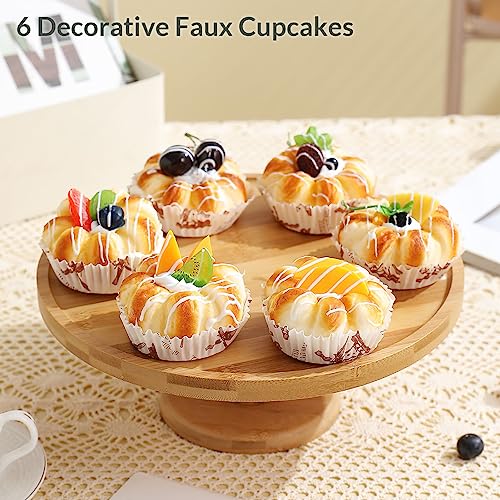 Joeabor Fake Cupcakes, Artificial Cupcakes for Display, Faux Cake Décor, Realistic Fake Artificial Food for Display, Fake Desserts Pastries for Decoration 6 Pack - Image 2