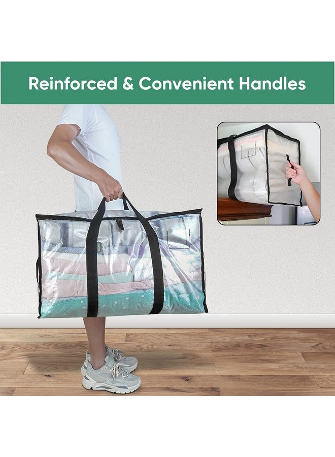Baleine BALEINE 6-Pack Oversized Moving Bags with Reinforced Handles, Heavy-Duty Storage Tote for Clothes, Moving Supplies (Clear, 6-Pack)  - Image 5