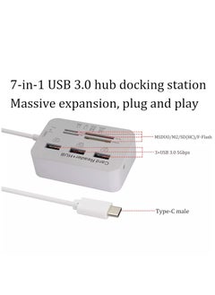 Generic USB Type C 3.0/3.1 Card Reade Adapter Type-c to 3 Port USB 3.0 Hub with Card Reader MSDUO SD(HC) M2 TF(Flash) Multi-in-1 Memory Adapter Cable(Type-c)  - Image 5