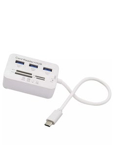 Generic USB Type C 3.0/3.1 Card Reade Adapter Type-c to 3 Port USB 3.0 Hub with Card Reader MSDUO SD(HC) M2 TF(Flash) Multi-in-1 Memory Adapter Cable(Type-c)  - Image 2