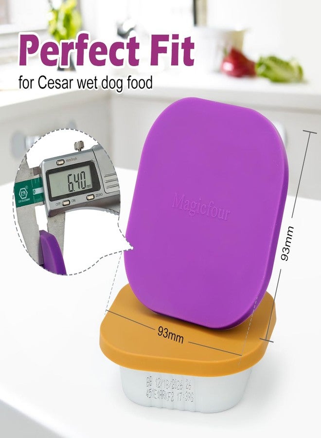 Magicfour Dog Food Can Cover Lid for Cesar, 2 Pcs Square Sealer Fresh Saver Silicon Top Cap for Small Dog Pet Wet Food Can - Image 2