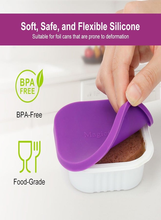 Magicfour Dog Food Can Cover Lid for Cesar, 2 Pcs Square Sealer Fresh Saver Silicon Top Cap for Small Dog Pet Wet Food Can - Image 3
