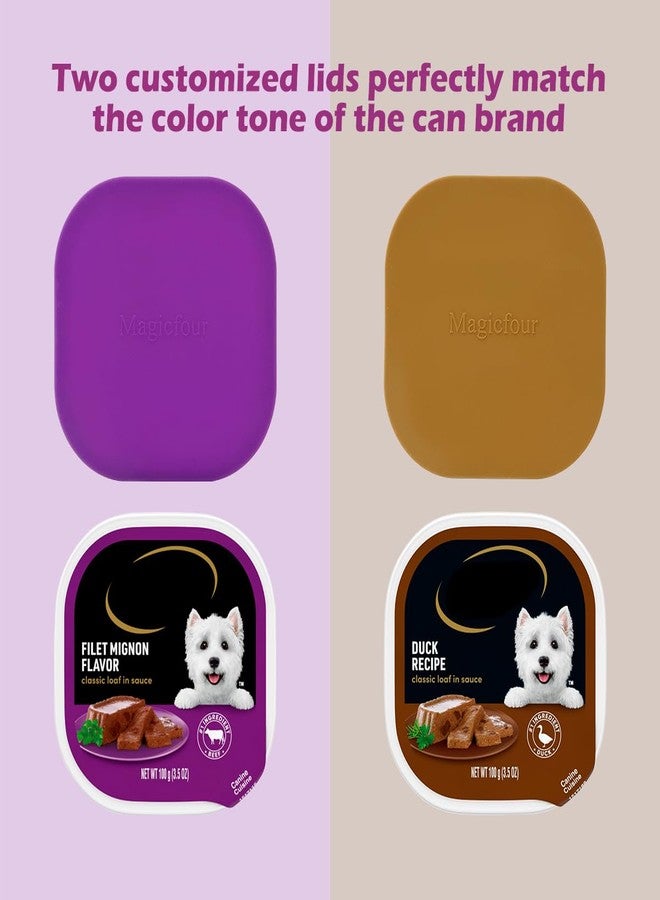 Magicfour Dog Food Can Cover Lid for Cesar, 2 Pcs Square Sealer Fresh Saver Silicon Top Cap for Small Dog Pet Wet Food Can - Image 4