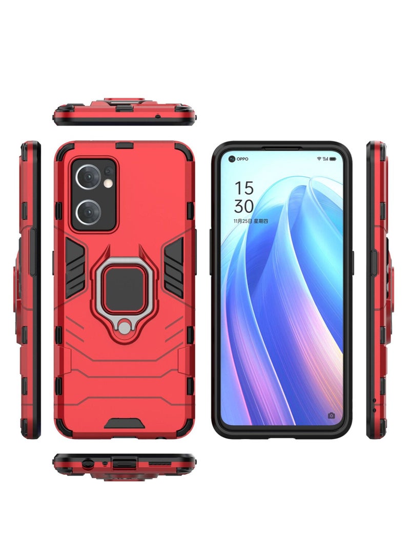 Red Protective Cover With Ring Bracket For Oppo - Image 2