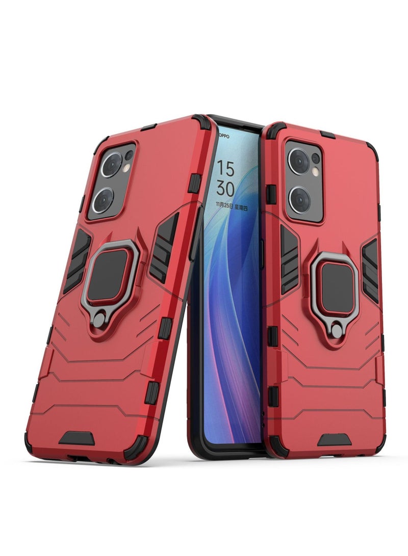 Red Protective Cover With Ring Bracket For Oppo - Image 1