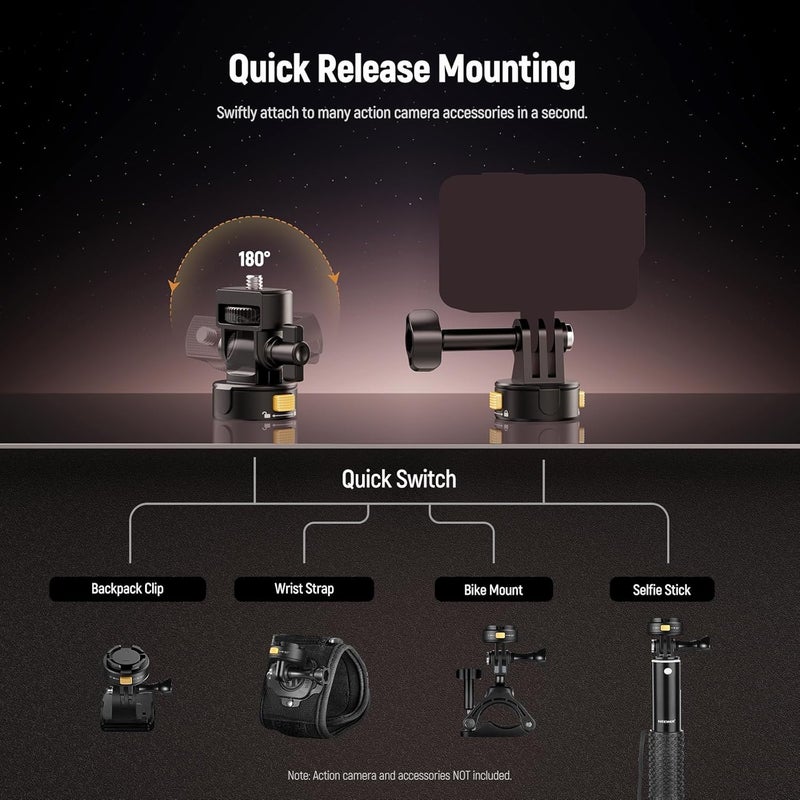 6 in 1 Action Camera Mount Kit with Magnetic Quick Release for POV Shots - Image 5