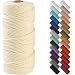 NOANTA Cream Yellow Macrame Cord 3mm x 109yards Cotton Rope Yarn Colorful Craft Cord for Wall Hanging Plant Hangers Crafts Knitting - Image 2