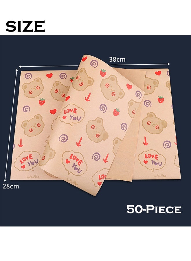 Sandwich Wrapping Paper, Waxed Baking Paper, Food Oil Absorbing Paper, Greaseproof Paper, Fried Chicken Insulation Paper 38*28 CM - Image 2