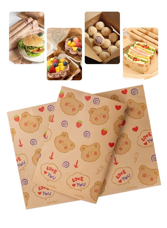 Sandwich Wrapping Paper, Waxed Baking Paper, Food Oil Absorbing Paper, Greaseproof Paper, Fried Chicken Insulation Paper 38*28 CM - Image 1