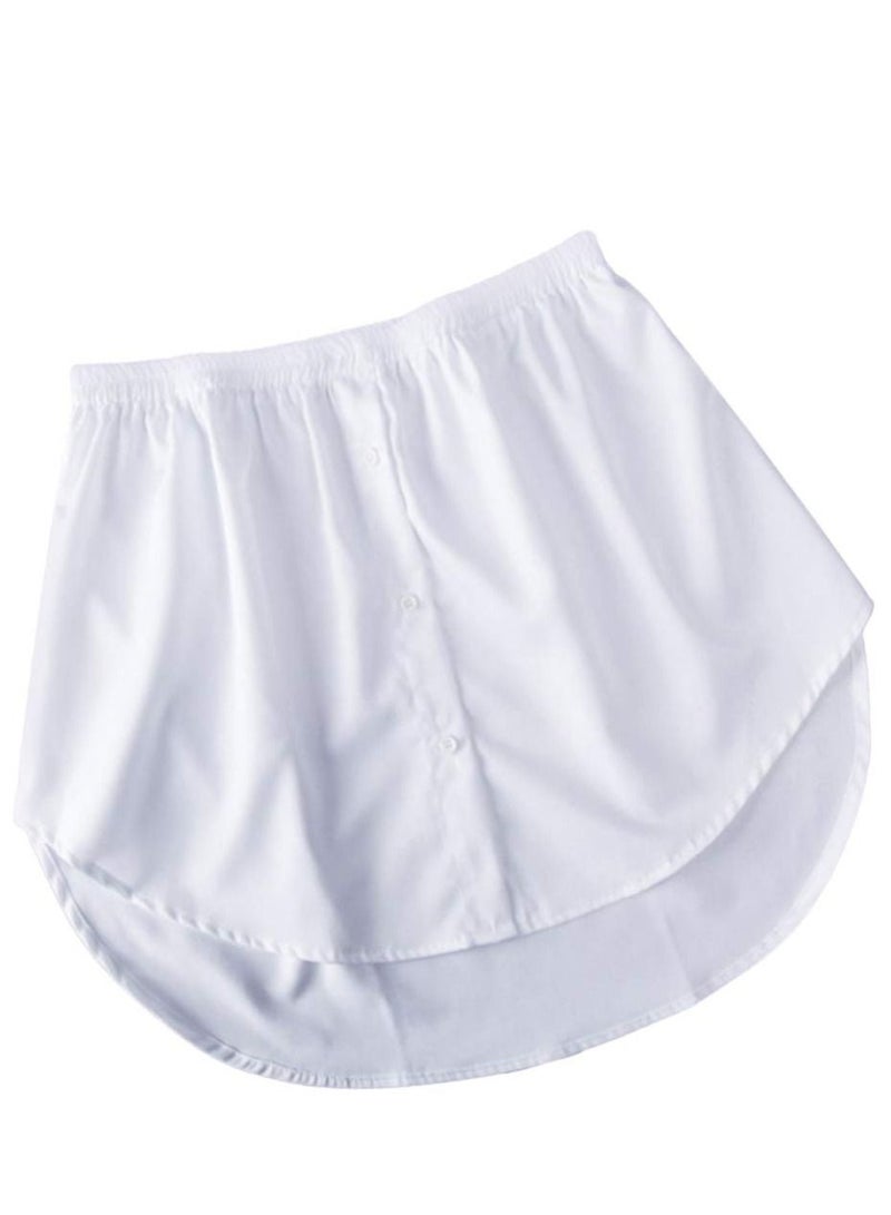 KASTWAVE 1Pc Woman Simple Fashion Skirt Fake Shirt Fleece for Casual Clothes White - Image 1