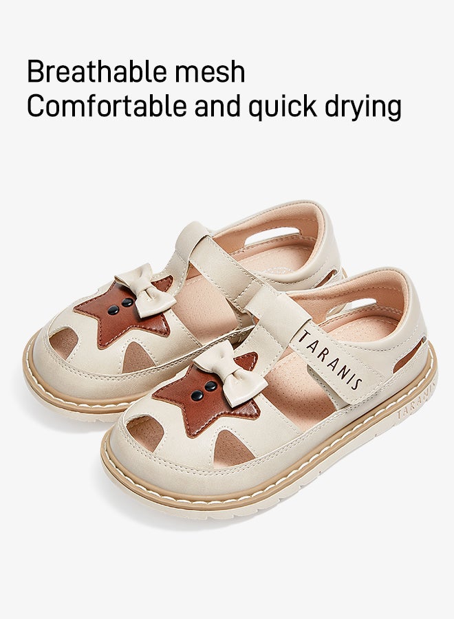 تارانيس صندل بناتي من تارانيس، بيج اللون، مزين بنجمة وفيونكة بتصميم مفتوح - Image 5