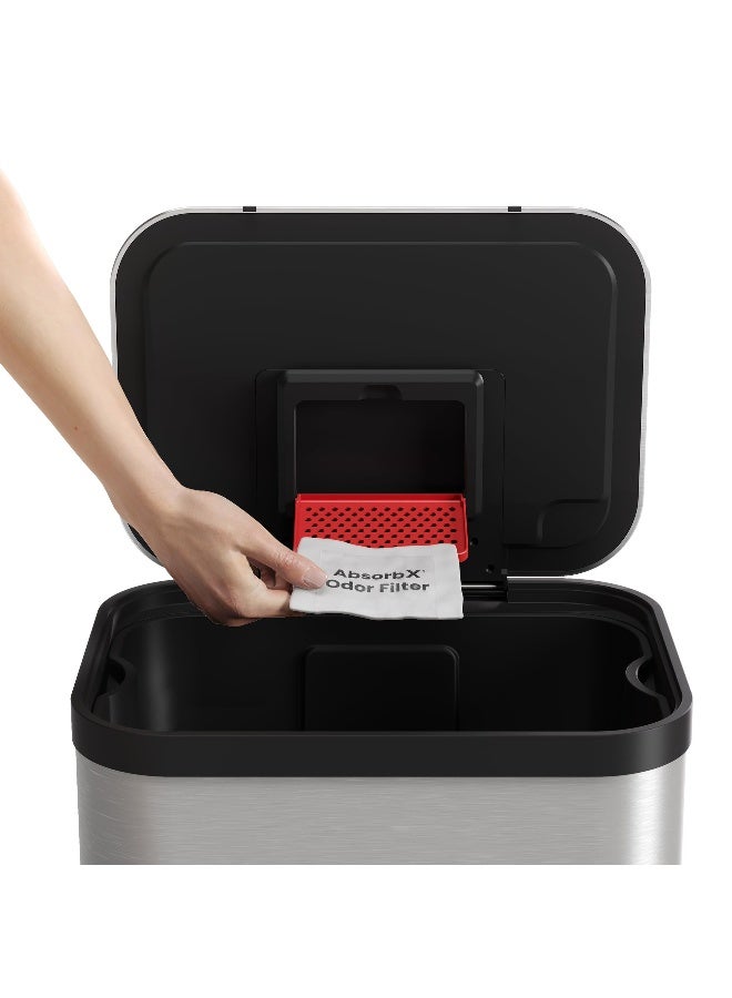 iTouchless Official Trash Can Deodorizer AbsorbX 3-Pack All Natural Activated Charcoal Odor Absorber Stops Garbage Smells, Compost Bin Filter Air Freshener for 8 Gal & Larger Trashcan with Compartment - Image 4