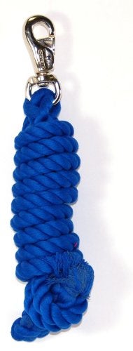 Hamilton Cotton Lead with Nickel-Plated Bull Snap, Blue, 3/4" Thick x 10' Long, Medium - Image 5