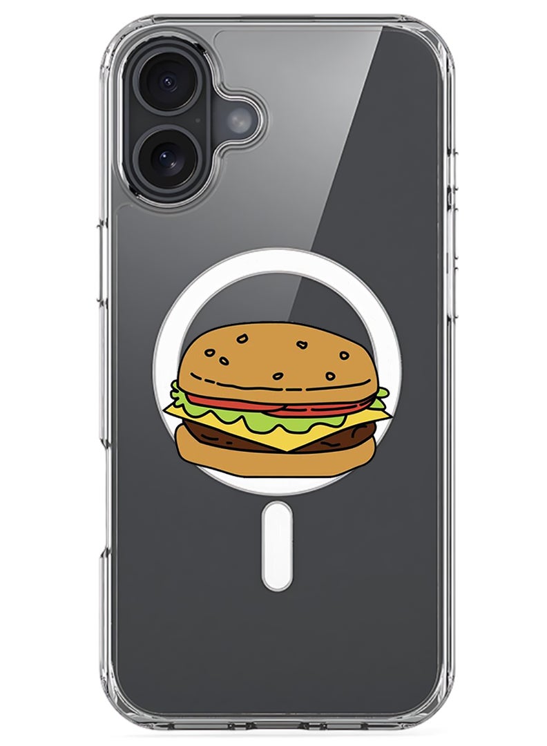 Theodor Magnetic Case for Apple iPhone 17 Compatible with MagSafe Wireless Charging, Shockproof Phone Bumper Cover - Burger - Image 1