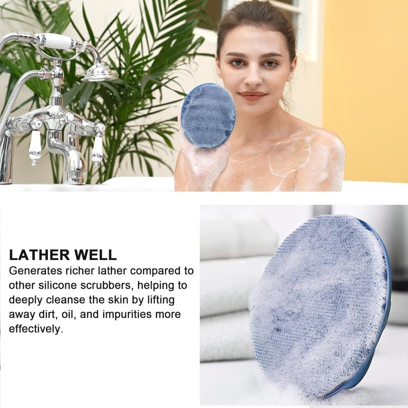 Innerneed Food-Grade Soft Silicone Body Cleansing Brush Shower Scrubber, Gentle Exfoliating and Massage for All Kinds of Skin (Dark Blue) - Image 4