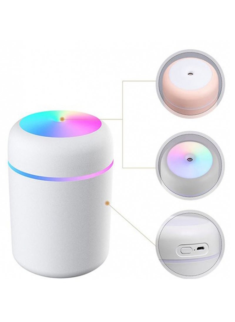 H2O - 1pc Usb Vivid Humidifier, 300ml Mini Ultrasonic Humidifier with Essential Oil Diffuser - Quiet and Portable for Car, Bedroom and Office Use - Image 1
